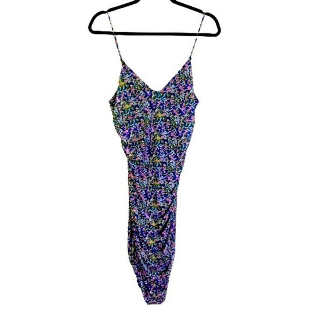BP. Blue Maisy Ditsy Floral Ruched Mini Dress -‎ NWT